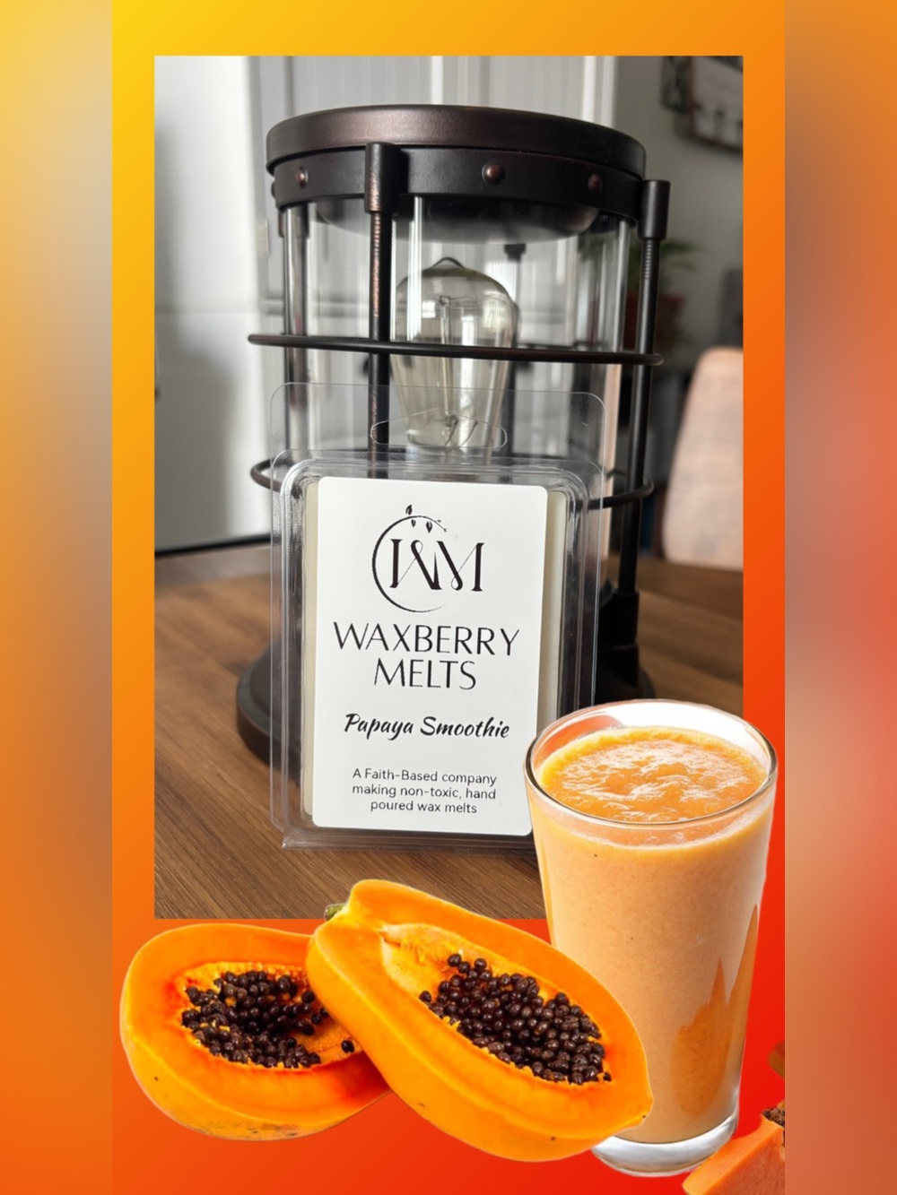 Handcrafted Papaya Smoothie Scented Wax Melts